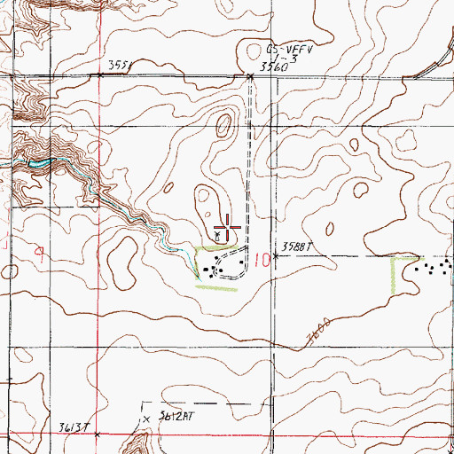 Topographic Map of 37N03W10BD__01 Well, MT