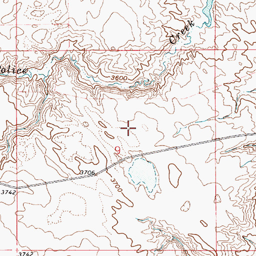 Topographic Map of 37N05E09ACCA01 Well, MT