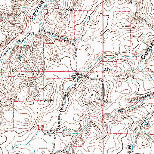 Topographic Map of 37N49E12AABB01 Well, MT