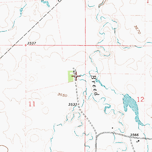 Topographic Map of 37N03E11ADAA01 Well, MT