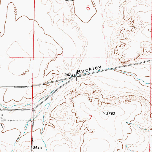 Topographic Map of 37N03W07BA__01 Well, MT