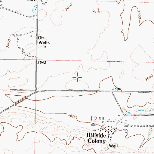 Topographic Map of 37N04W12BA__01 Well, MT