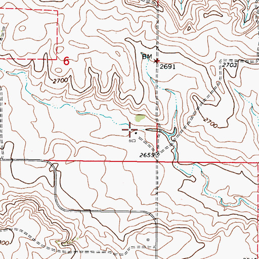 Topographic Map of 37N45E06DDAC01 Well, MT