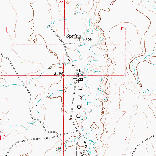 Topographic Map of 37N03E07BBBA01 Well, MT