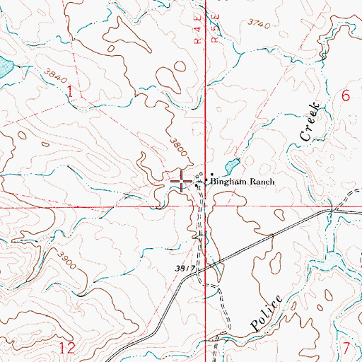 Topographic Map of 37N04E01DDDA01 Well, MT