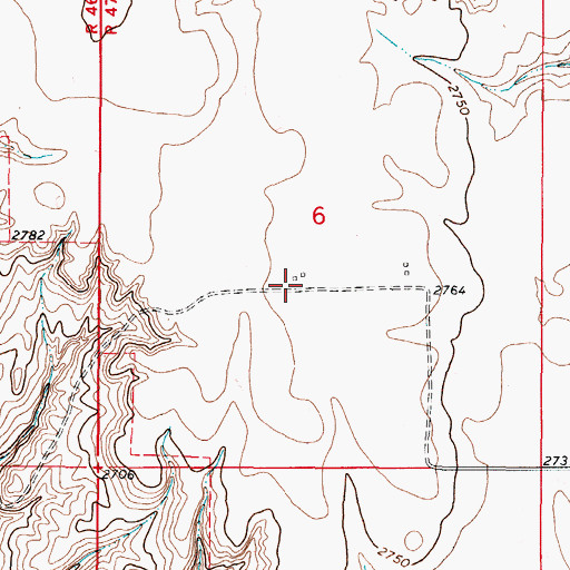 Topographic Map of 37N47E06CAAC01 Well, MT