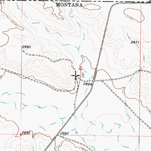 Topographic Map of 37N43E04CAAA01 Well, MT