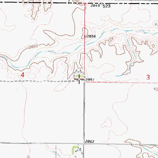Topographic Map of 37N44E04ADDD02 Well, MT