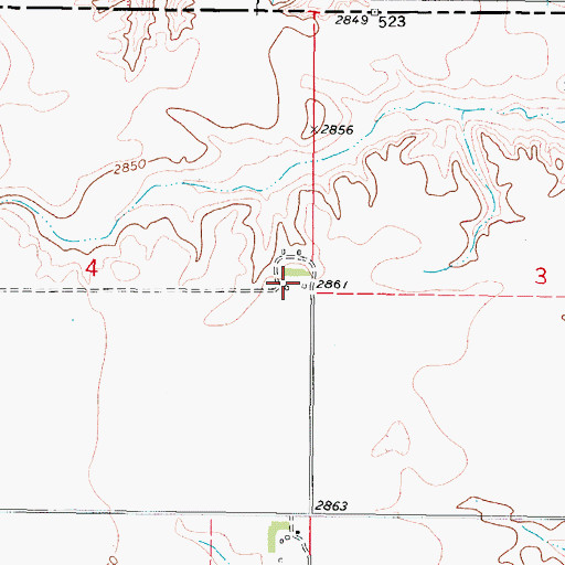 Topographic Map of 37N44E04ADDD01 Well, MT