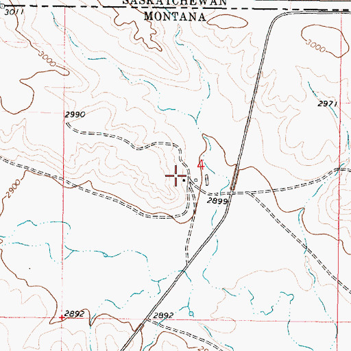 Topographic Map of 37N43E04BDDC01 Well, MT