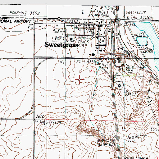 Topographic Map of 37N03W02CA__01 Well, MT
