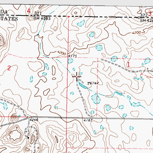Topographic Map of 37N06W01CB__01 Well, MT