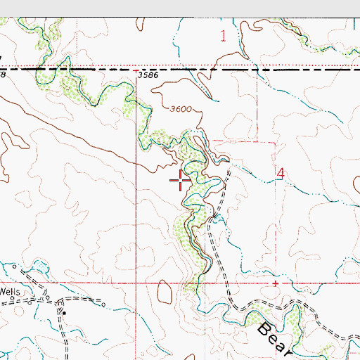Topographic Map of 37N04E04CBDA01 Well, MT