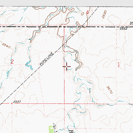 Topographic Map of 37N03E01CBCB01 Well, MT