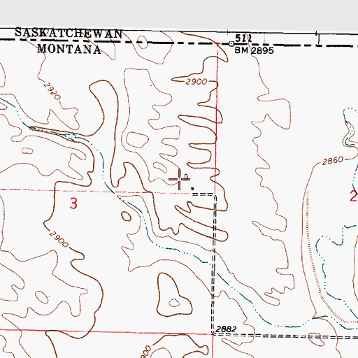 Topographic Map of 37N41E03ADCA01 Well, MT