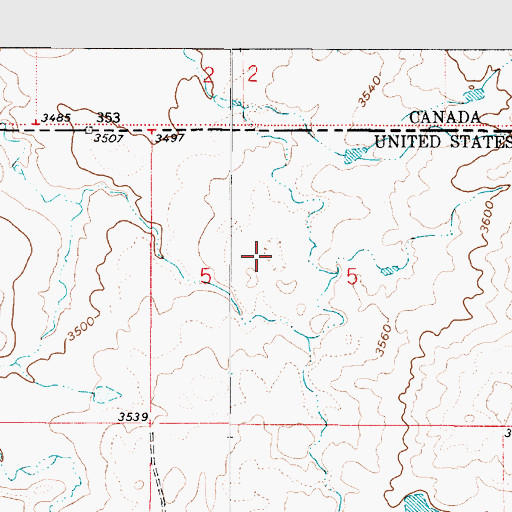 Topographic Map of 37N03E05CABC01 Well, MT