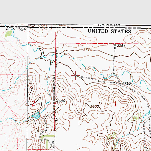 Topographic Map of 37N44E01BCAA01 Well, MT