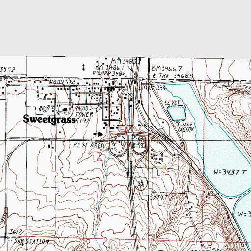 Topographic Map of 37N03W02AC__01 Well, MT