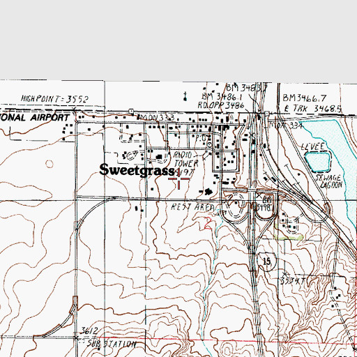 Topographic Map of 37N03W02BD__02 Well, MT
