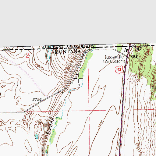 Topographic Map of 37N27W02DADD01 Well, MT