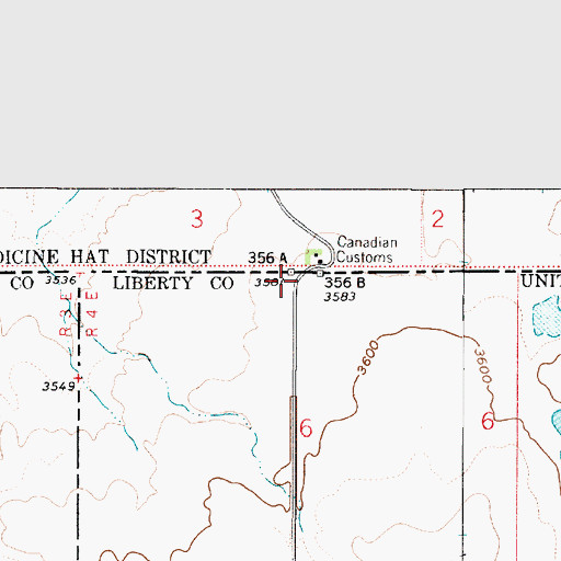 Topographic Map of 37N04E06BDAA01 Well, MT