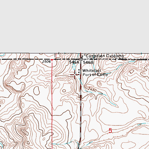 Topographic Map of 37N50E05BBAA01 Well, MT