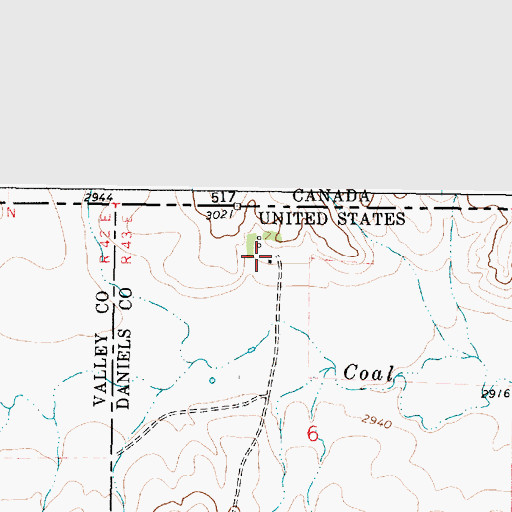 Topographic Map of 37N43E06BAAB01 Well, MT