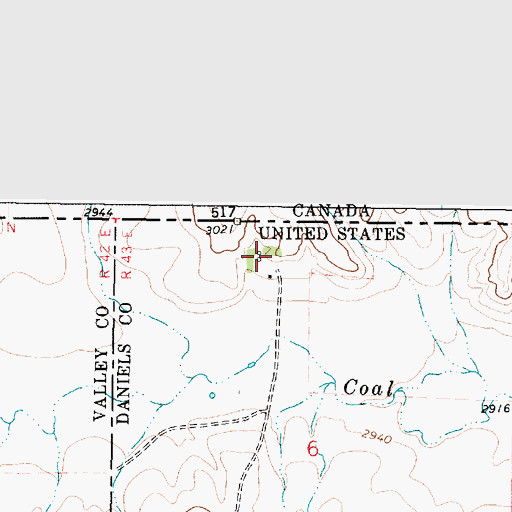 Topographic Map of 37N43E06BAAB02 Well, MT