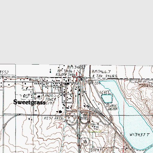 Topographic Map of 37N03W02AB__01 Well, MT