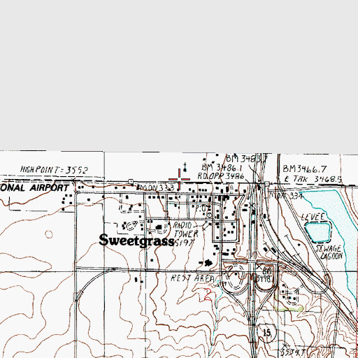 Topographic Map of 37N03W02BA__01 Well, MT