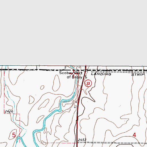 Topographic Map of 37N48E05AAAA01 Well, MT