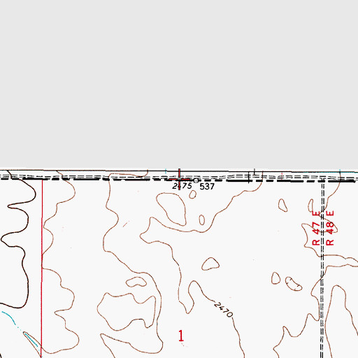 Topographic Map of 37N47E01ABBB02 Well, MT