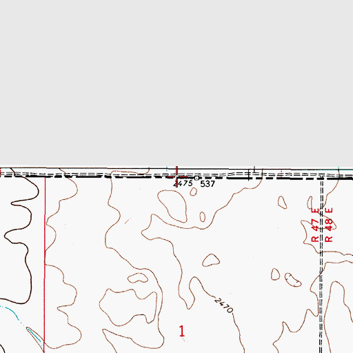 Topographic Map of 37N47E01ABBB01 Well, MT