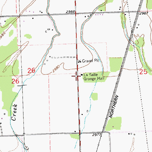 Topographic Map of La Salle Grange Hall, MT
