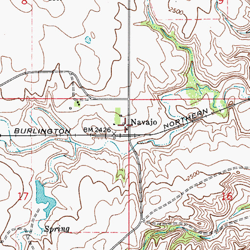 Topographic Map of Navajo, MT