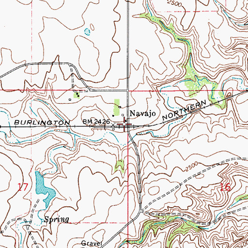 Topographic Map of Navaho Post Office (historical), MT