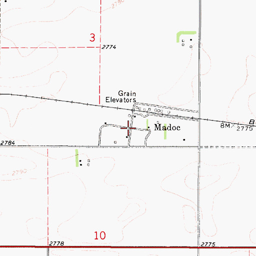 Topographic Map of Madoc Post Office (historical), MT