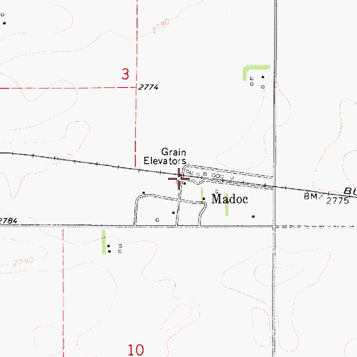 Topographic Map of Madoc, MT