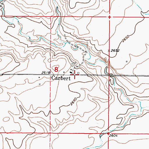 Topographic Map of Carbert School (historical), MT