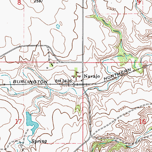 Topographic Map of Navajo School (historical), MT