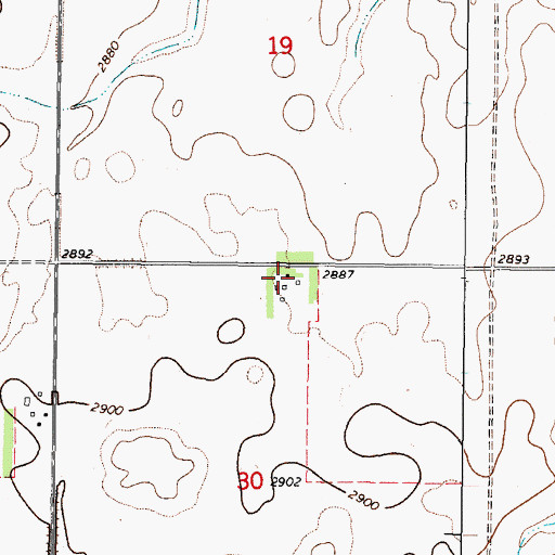 Topographic Map of Ossette School (historical), MT