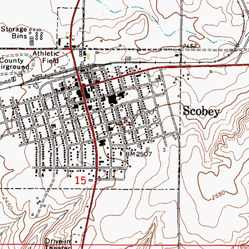 Topographic Map of Brenna Trailer Court, MT