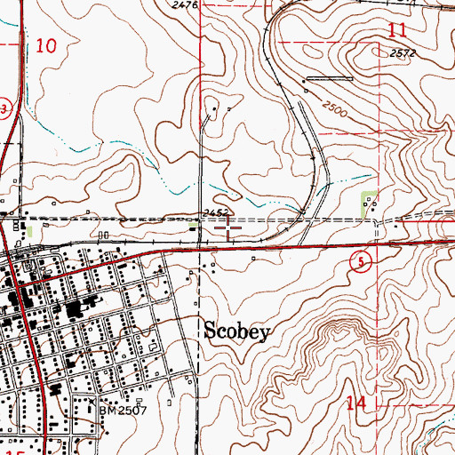 Topographic Map of Plainsmen Field, MT