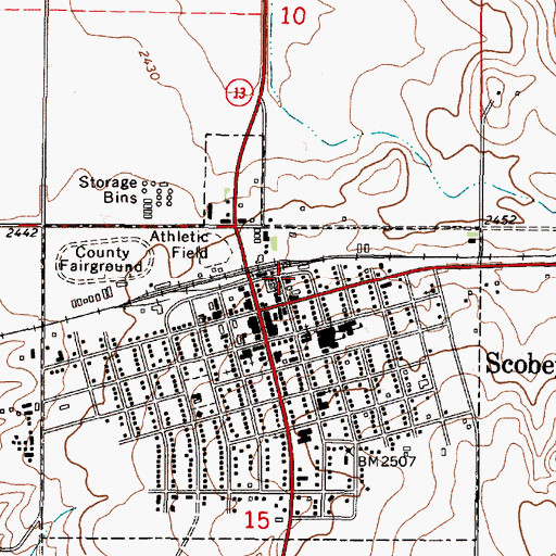 Topographic Map of Daniels County Farmers Elevator (historical), MT