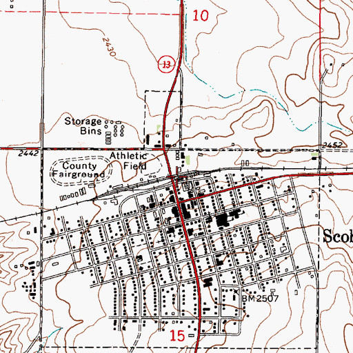 Topographic Map of Nash Brothers Incorporated Feed and Grain Elevator, MT