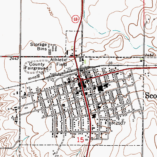 Topographic Map of Aasness Hospital (historical), MT