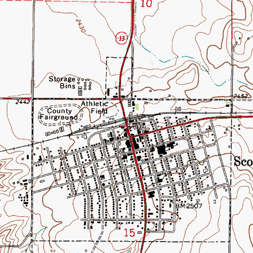Topographic Map of Daniels County Vision Clinic, MT