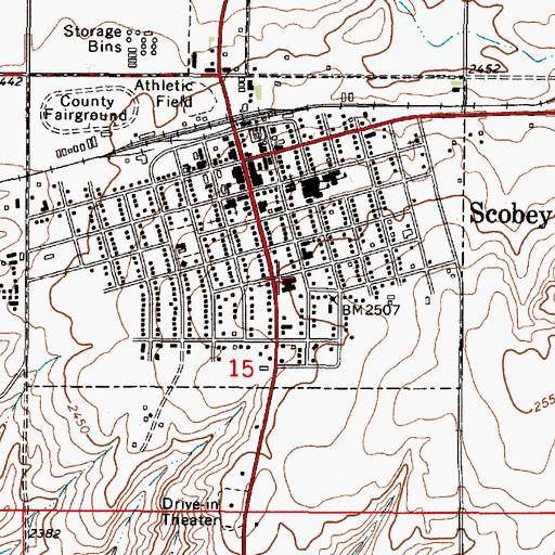Topographic Map of Daniels Memorial Medical Clinic, MT