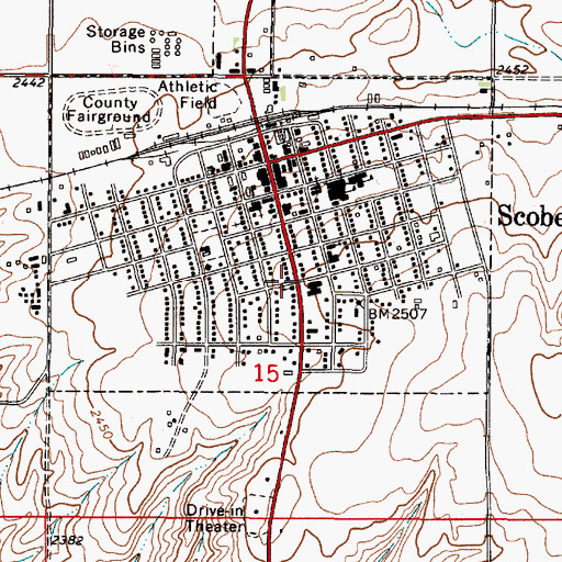 Topographic Map of Assembly of God Church, MT