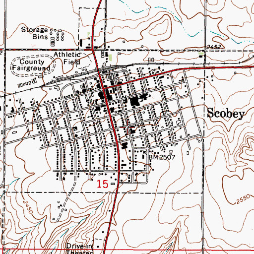 Topographic Map of Saint Philip Bonitus Catholic Church, MT